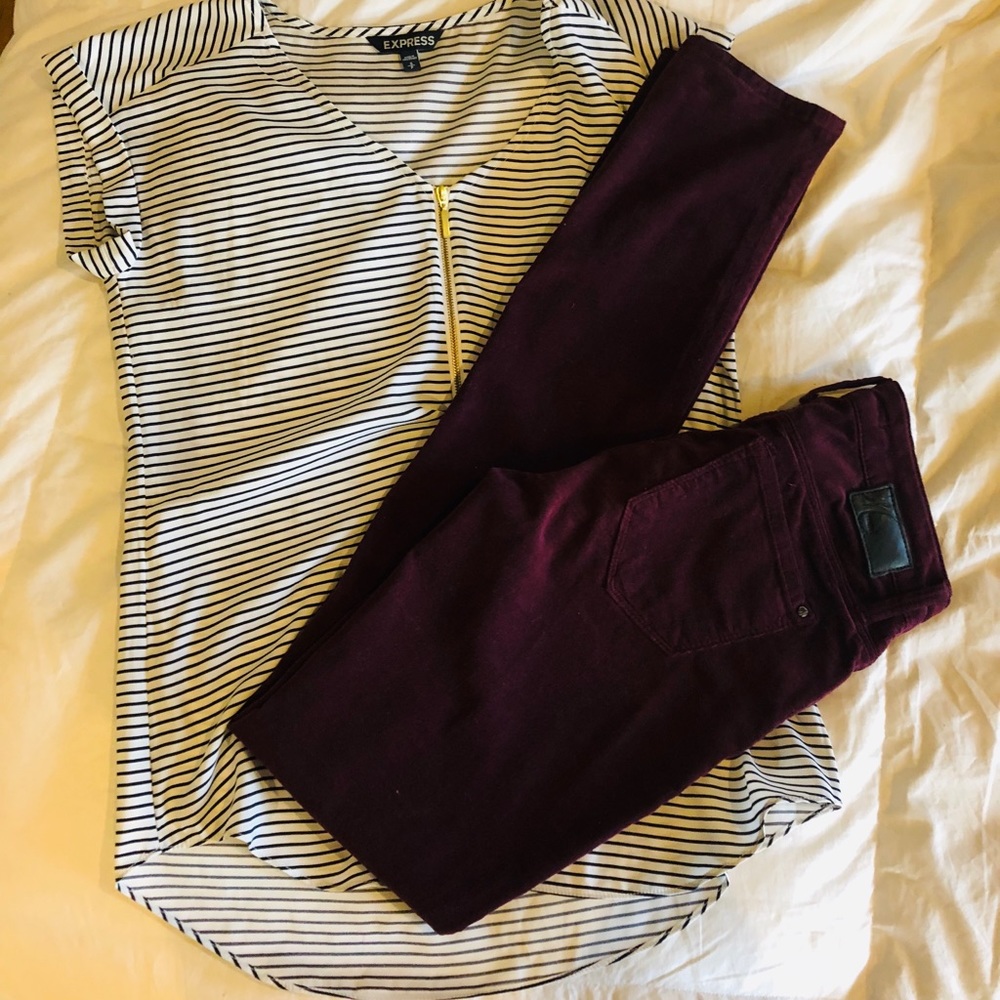 Mavi Alexa Plum Colored Skinny Cords